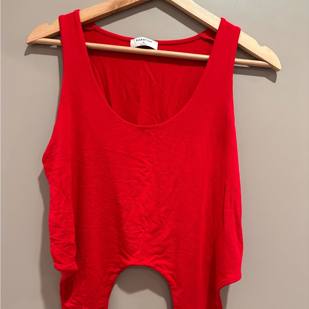 Used - Aritzia Babaton Sleeveless Top with tie Red Medium